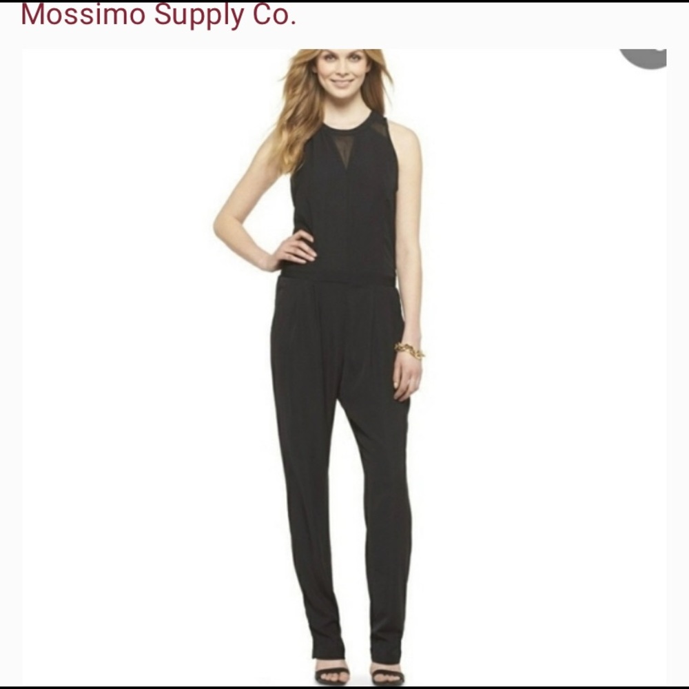 Black Jumpsuit with Mesh Detail